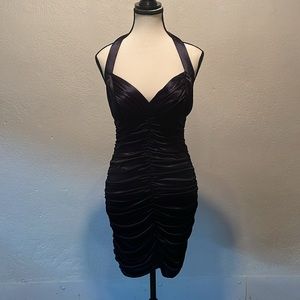 Dark blue halter dress